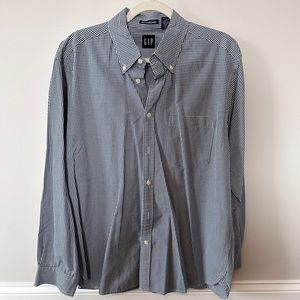 GAP plaid 80s two ply poplin button down dress shirt